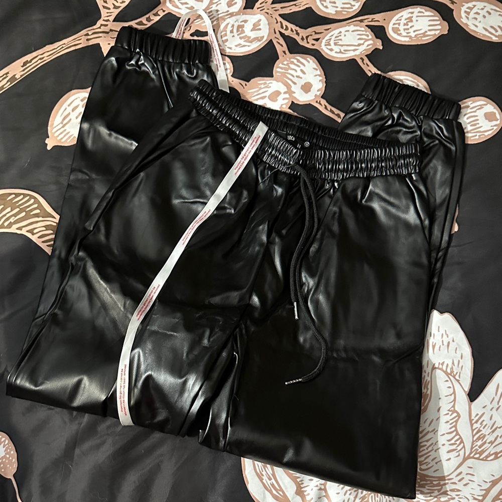 Missguided Black Faux Leather Pants